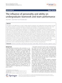 The influence of personality and ability on undergraduate teamwork and team performance