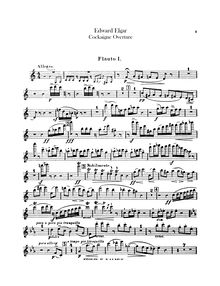 Partition flûte 1, 2/Piccolo, Cockaigne Overture, Op.40, In London Town