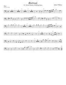 Partition viole de basse, madrigaux - Set 2, Wilbye, John