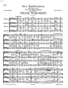 Partition complète, Der Entfernten, D.331, Schubert, Franz