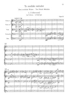 Partition complète, 2 Nordic Melodies, Op.63, Grieg, Edvard par Edvard Grieg