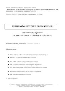 PETITE GÉO-HISTOIRE DE MARSEILLE