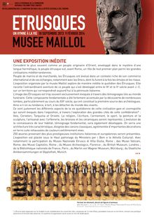 Expo "Etrusques: un hymne à la vie" au Musée Maillol: dossier de presse