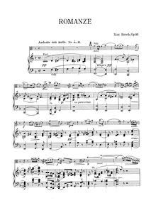 Partition viole de gambe et partition de piano, Romanze pour viole de gambe et orchestre