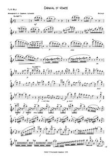 Partition flûte Solo, Carnival of Venice, F major, Briccialdi, Giulio