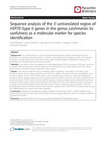 Sequence analysis of the 3’-untranslated region of HSP70 (type I) genes in the genus Leishmania: its usefulness as a molecular marker for species identification