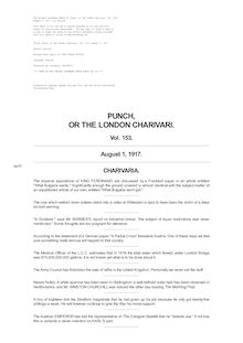 Punch, or the London Charivari, Volume 153, August 1, 1917.