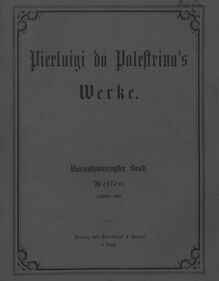 Partition complète, Missarum – Liber Decimusquintus, Palestrina, Giovanni Pierluigi da
