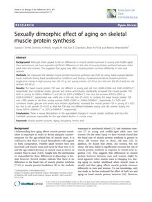 Sexually dimorphic effect of aging on skeletal muscle protein synthesis