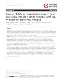 Analysis of Babesia bovis infection-induced gene expression changes in larvae from the cattle tick, Rhipicephalus (Boophilus) microplus