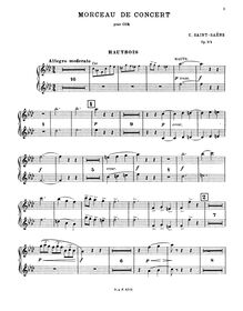 Partition hautbois 1/2, Morceau de Concert, Op.94, Saint-Saëns, Camille