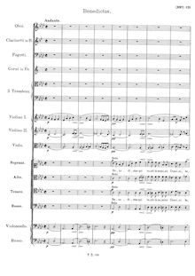 Partition Benedictus, Mass No. 6 en E♭, E♭ major, Schubert, Franz