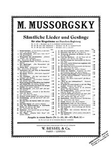 Partition complète, Mephistopheles’s Song en Auerbach’s Cellar, Mussorgsky, Modest