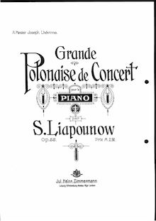 Partition complète, Grande polonaise de concert, Op.55, Lyapunov, Sergey