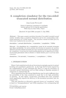 A completion simulator for the two-sided truncated normal distribution