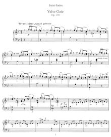 Partition complète, Valse gaie, Op. 139, Saint-Saëns, Camille