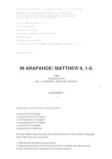 In Arapahoe: Matthew 9, 1-8.