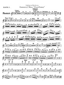 Partition flûte 1, 2, Fantasia pour Piano, chœur et orchestre, Choral Fantasy