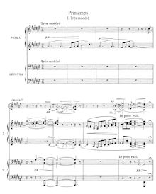 Partition , Très modéré, Scenes pour chœur et orchestre, Debussy, Claude