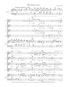 Partition chœur score et Piano , partie, Mountain Stars, D, A, Bird, Peter