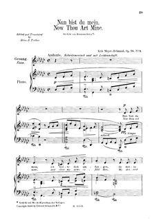 Partition , Nun bist du mein (G♭ major), Vier chansons, Meyer-Helmund, Erik