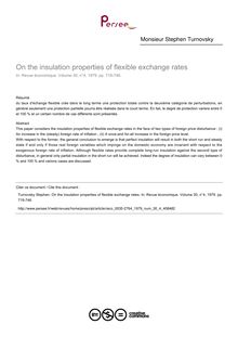 On the insulation properties of flexible exchange rates - article ; n°4 ; vol.30, pg 719-746