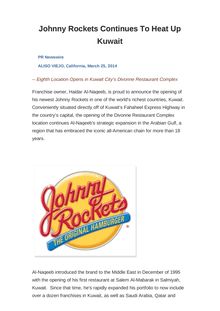 Johnny Rockets Continues To Heat Up Kuwait