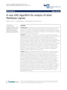 A new LMS algorithm for analysis of atrial fibrillation signals
