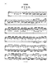 Partition complète, Fugue, Fuge, D minor, Bach, Johann Sebastian