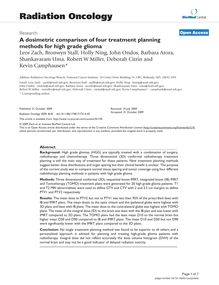 A dosimetric comparison of four treatment planning methods for high grade glioma