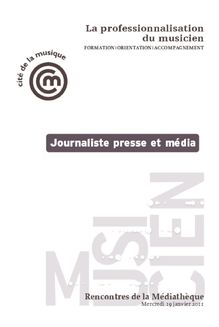 Consulter le livret-ressources Journaliste presse et média ...