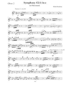 Partition hautbois 2, Symphony No.2, E minor, Rondeau, Michel