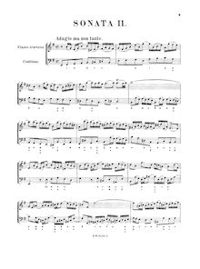 Partition complète, flûte Sonata, E minor, Bach, Johann Sebastian