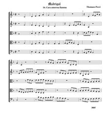 Partition Cara amorosa fiamma - partition complète (Tr A T T B), Madrigali a 5 voci, Libro 2