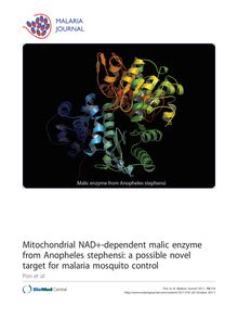 Mitochondrial NAD+-dependent malic enzyme from Anopheles stephensi:a possible novel target for malaria mosquito control