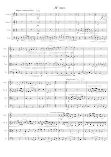 Partition second mouvement, Cuarteto de cuerda III, Alejandre Prada, Manuel