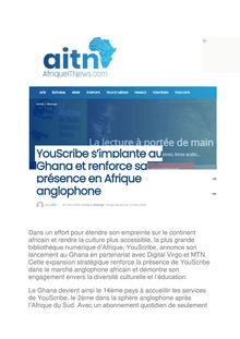 AfriqueITNews.com - YouScribe s’implante au Ghana et renforce sa présence en Afrique anglophone