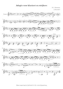 Partition violon 1, clarinette quintette No.3, Baermann, Heinrich