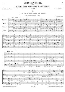 Partition complète, Kirchenmusik, Op.23, Mendelssohn, Felix