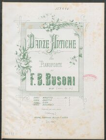 Partition No.3 - Giga, Danze antiche, Op.11, Busoni, Ferruccio