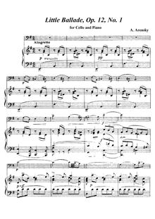 Partition de piano, partition de violoncelle, 2 pièces
