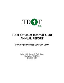 TDOT Office of Internal Audit - Annual Report