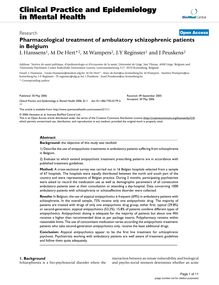 Pharmacological treatment of ambulatory schizophrenic patients in Belgium