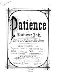 Partition complète, Potpourri de Concert on  Patience , Blake, Charles Dupee