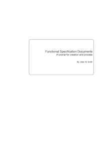 Functional Specification Document Tutorial