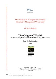 L origine de la richesse - par Eric D. Beinhocker