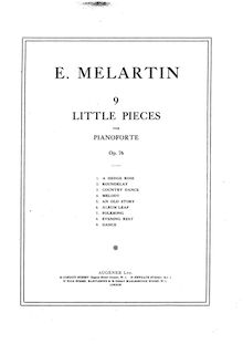 Partition complète, 9 Little pièces, Melartin, Erkki
