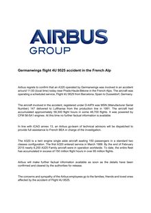 Accident dans les Alpes : le groupe Airbus s exprime