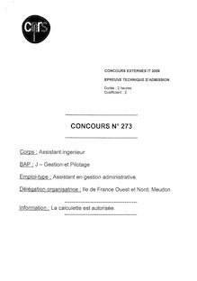 Concours n°273 CNRS