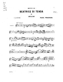 Partition de violon, quatuor No.11, Motifs de  Beatrice di Tenda 